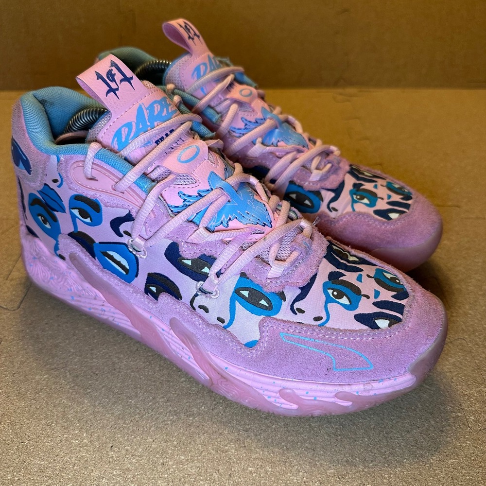 Puma MB.03 KidSuper Studios Mens 8.5 Pink Blue Basketball Shoes 379328-01 Rare